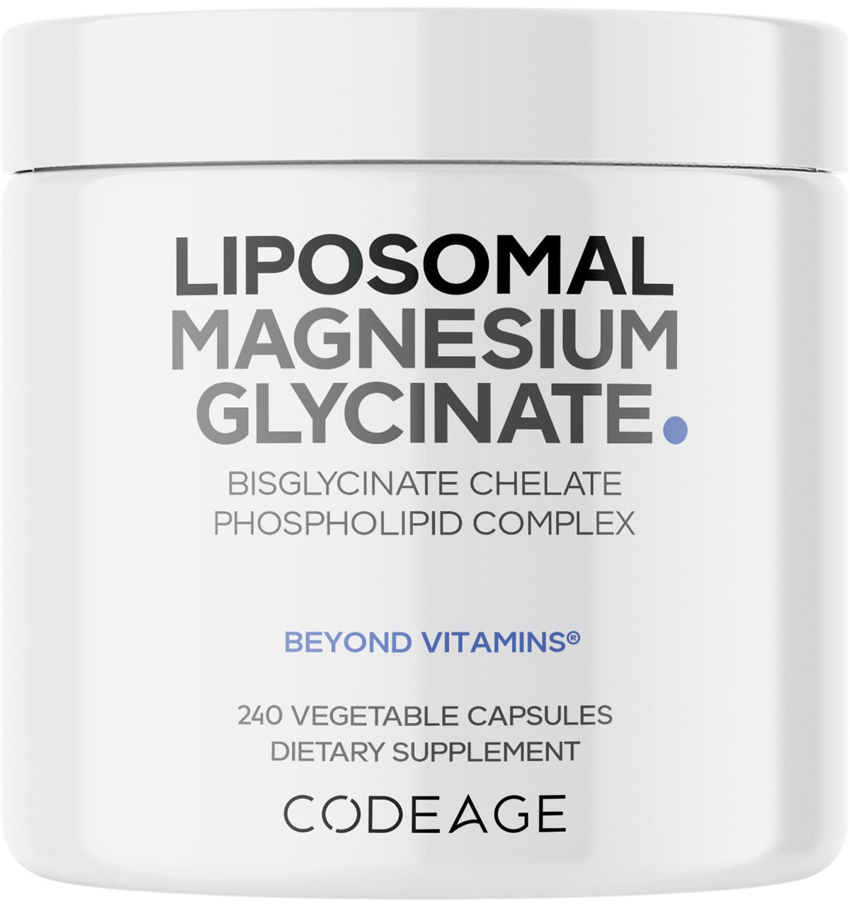 Codeage Liposomal Magnesium Glycinate 350mg 60 capsules front view