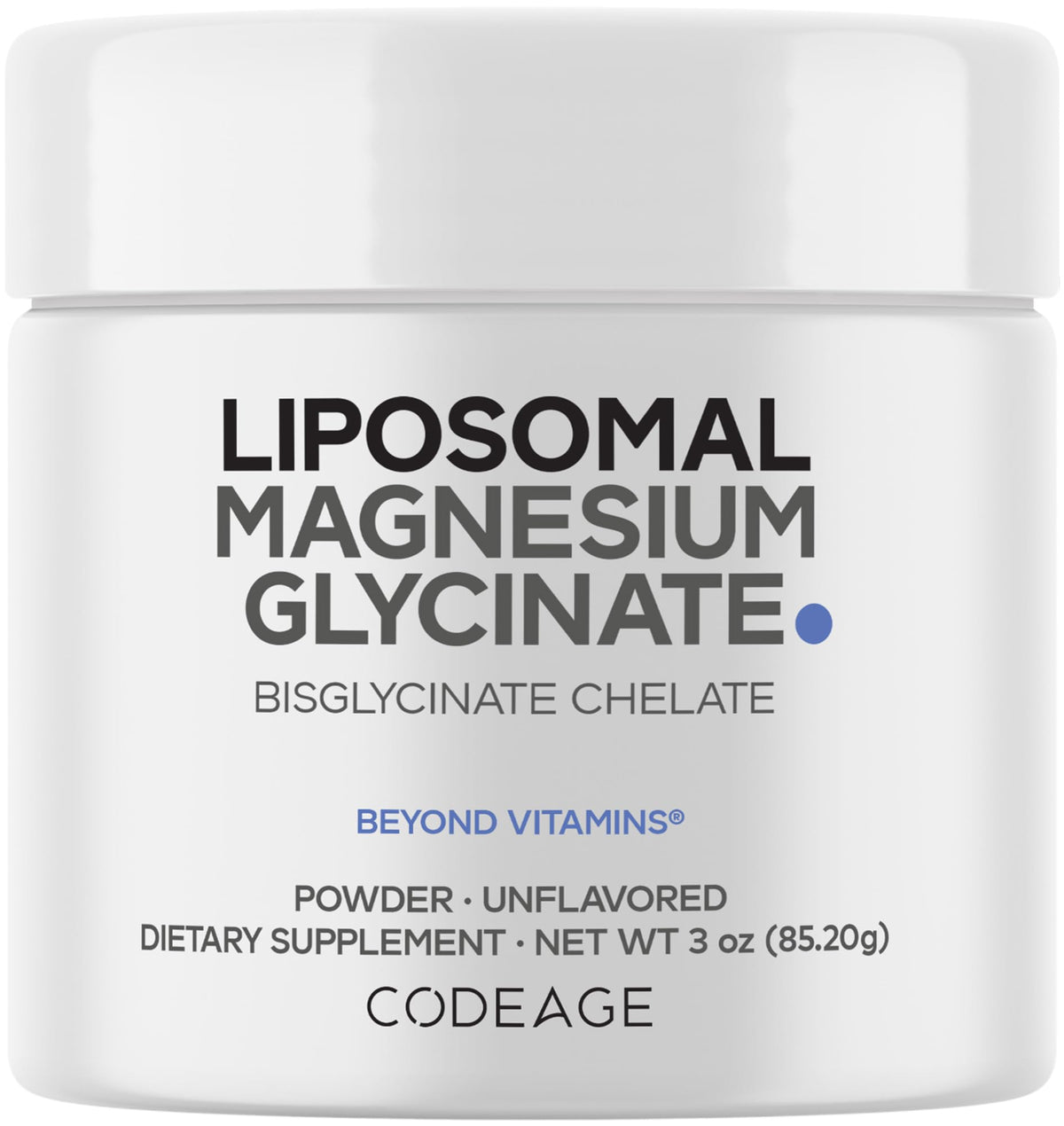 Codeage Liposomal Magnesium Glycinate Powder front view packaging