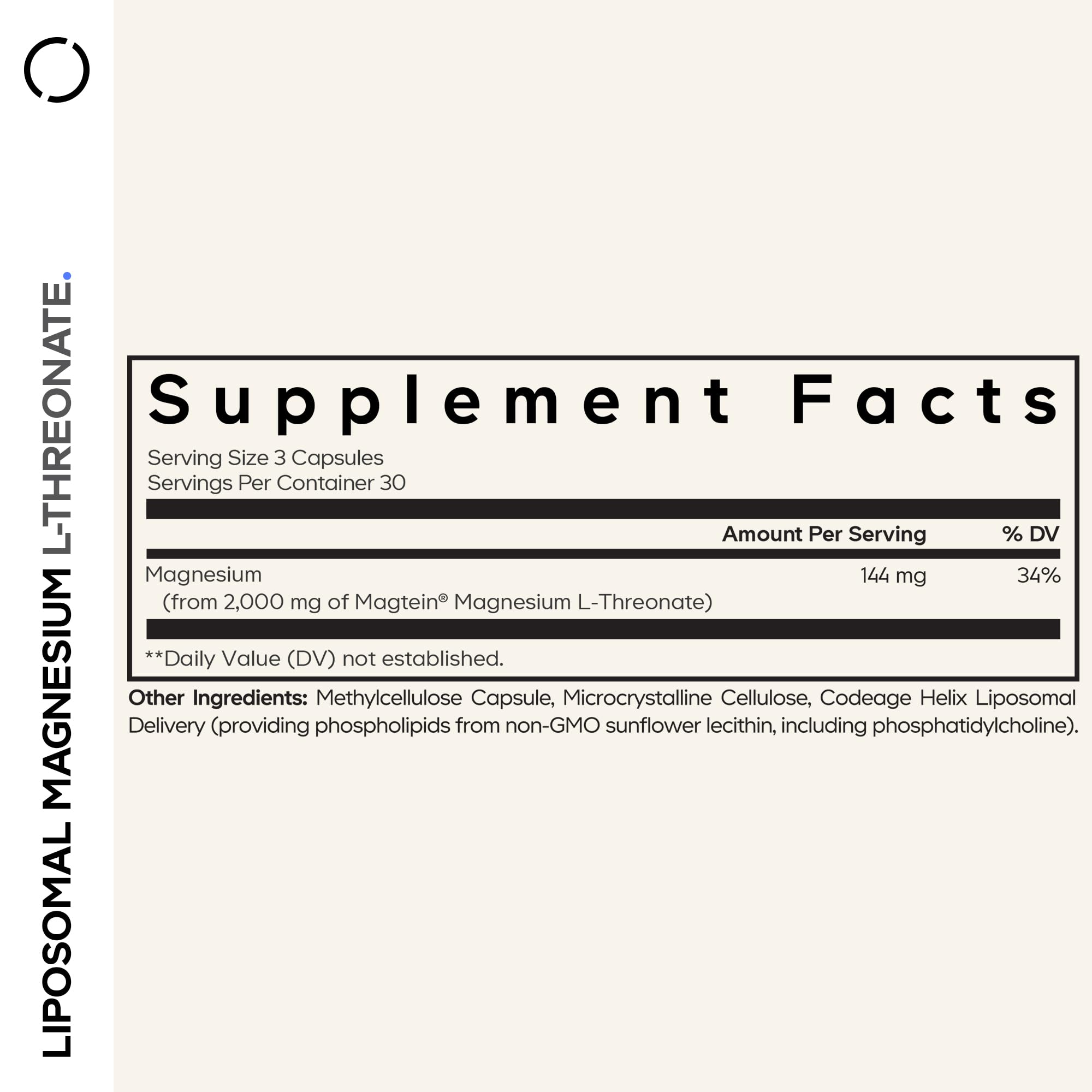 Codeage Liposomal Magnesium L-Threonate capsules close-up