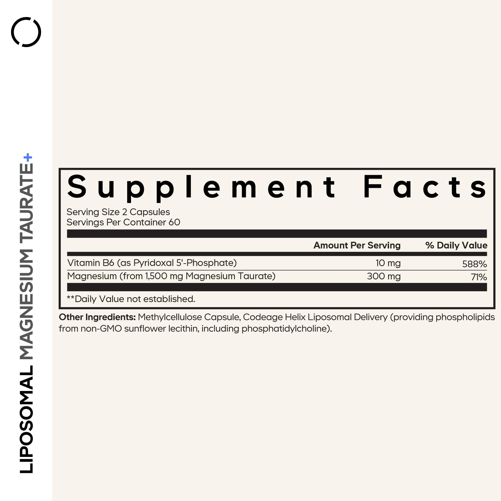Codeage Liposomal Magnesium Taurate bottle with label