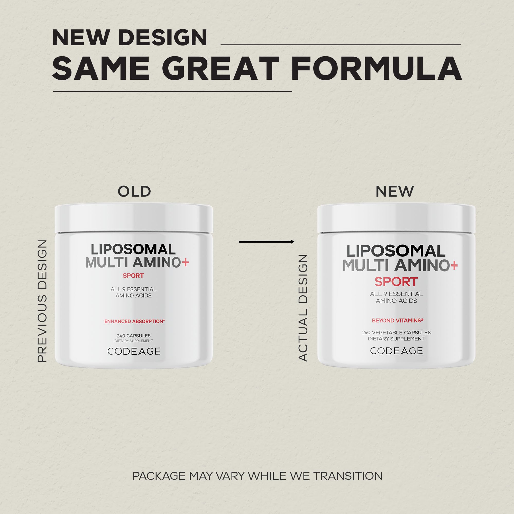 Codeage Liposomal Multi Amino+ BCAA Supplement bottle side view