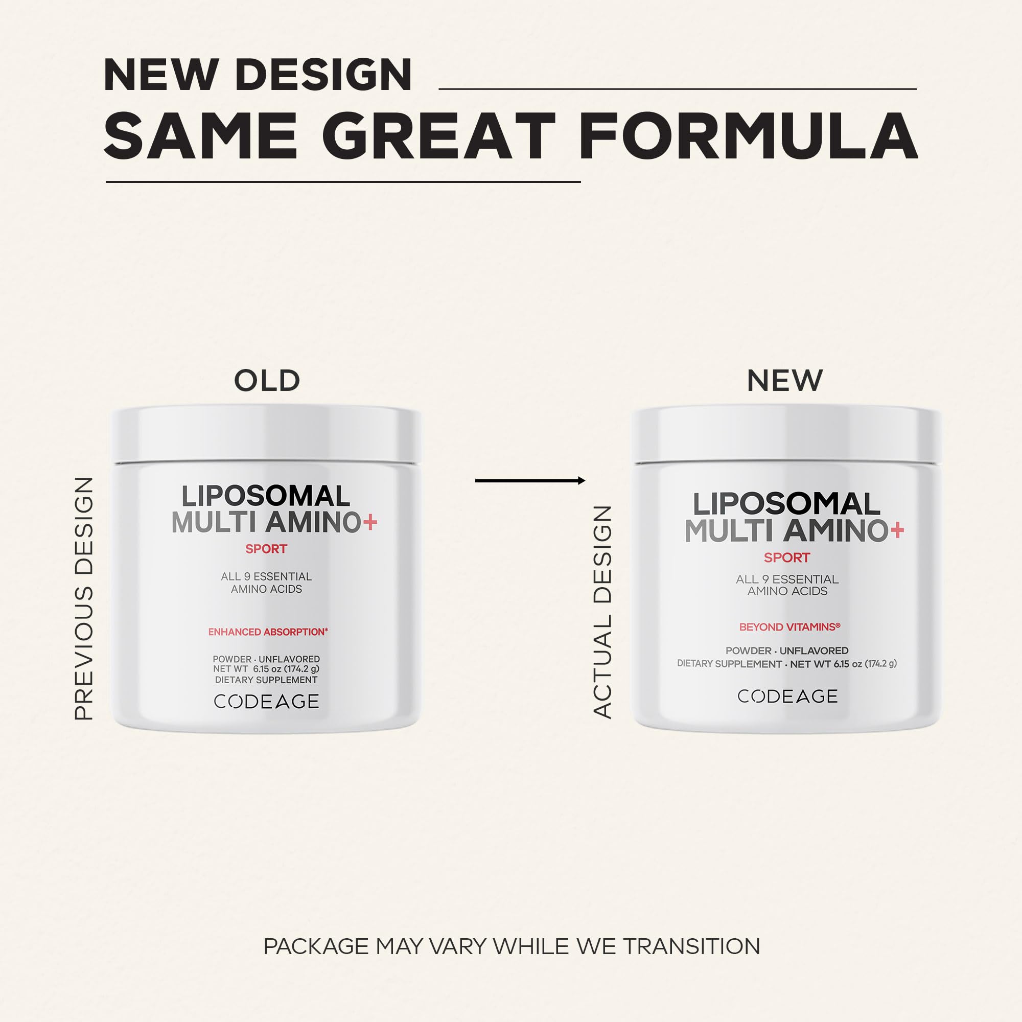 Codeage Liposomal Multi Amino+ Powder Supplement nutritional information