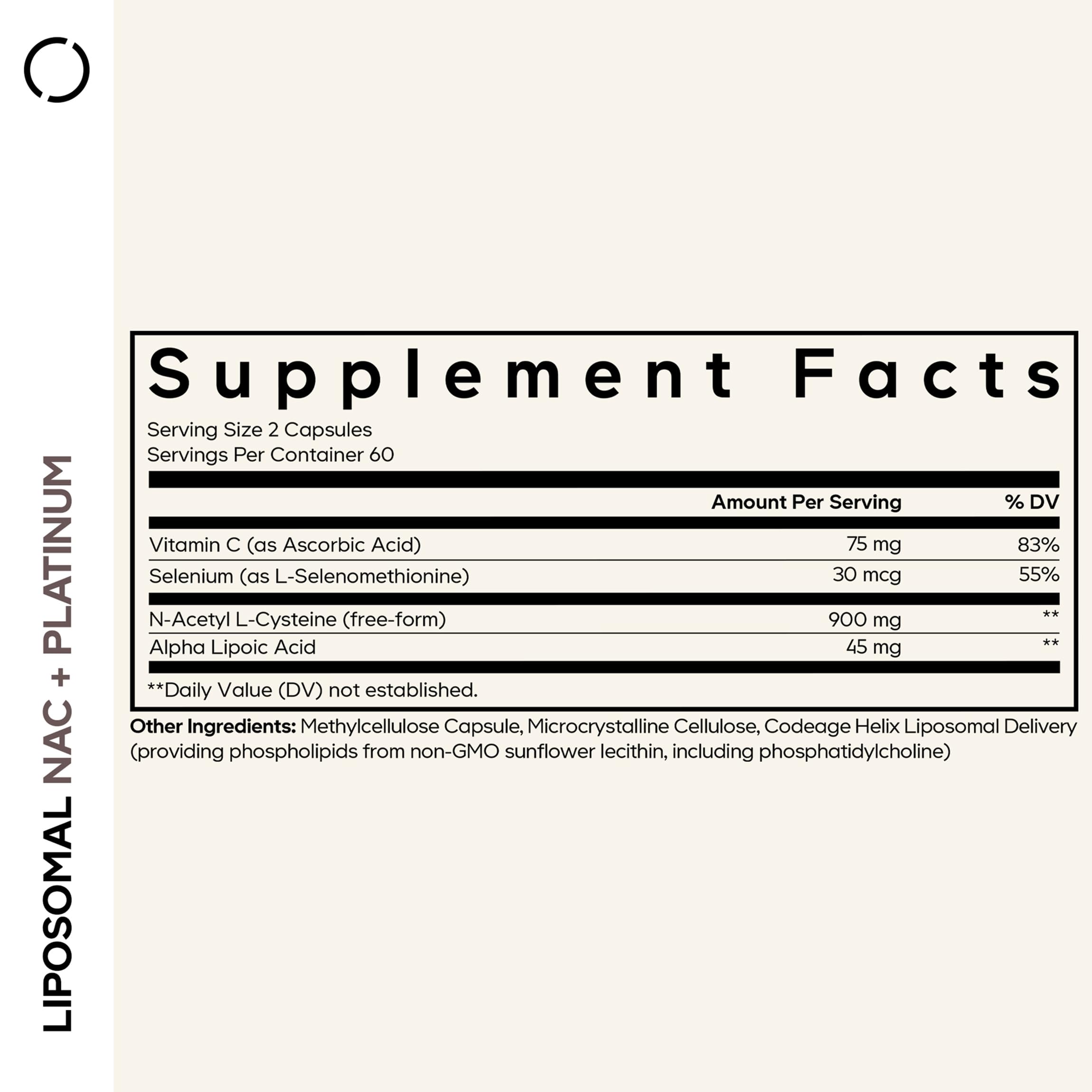 Codeage Liposomal NAC+ Platinum supplement capsules close-up