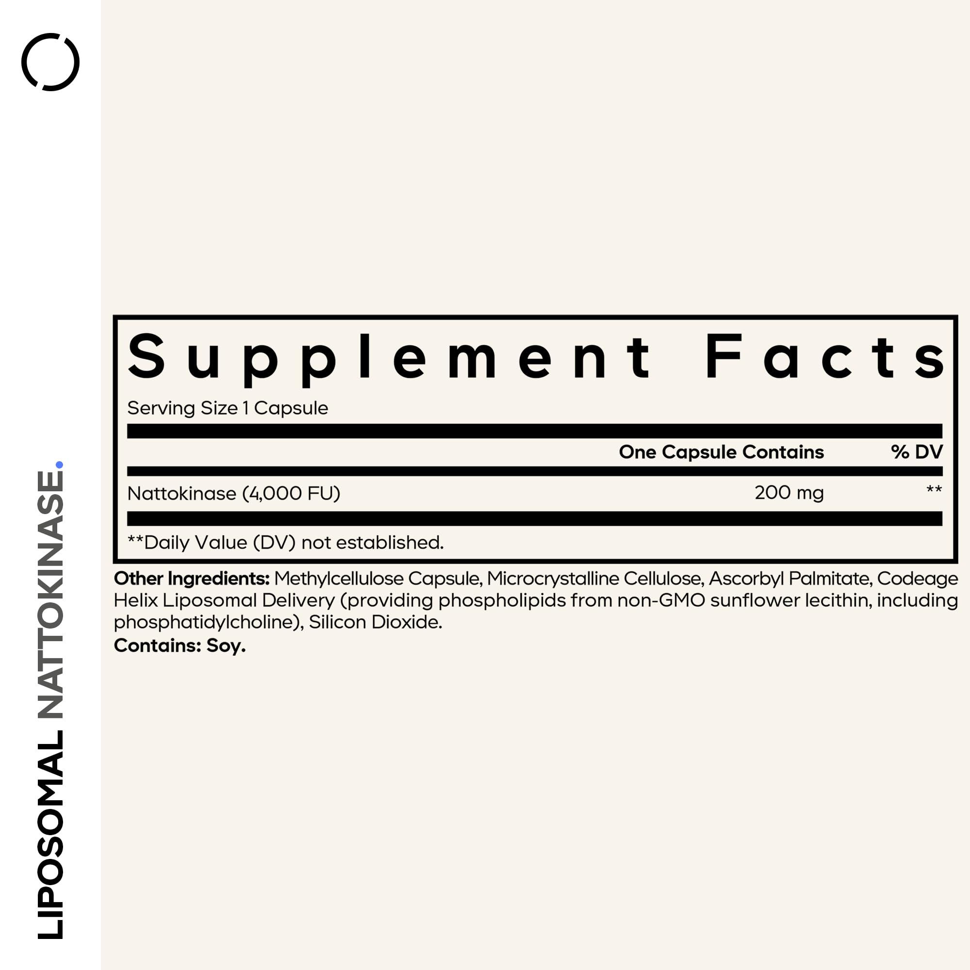 Codeage Liposomal Nattokinase 4000 FU 90 Capsules side view
