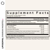 Codeage Liposomal Ovarian Inositol Powder side view showing nutritional information
