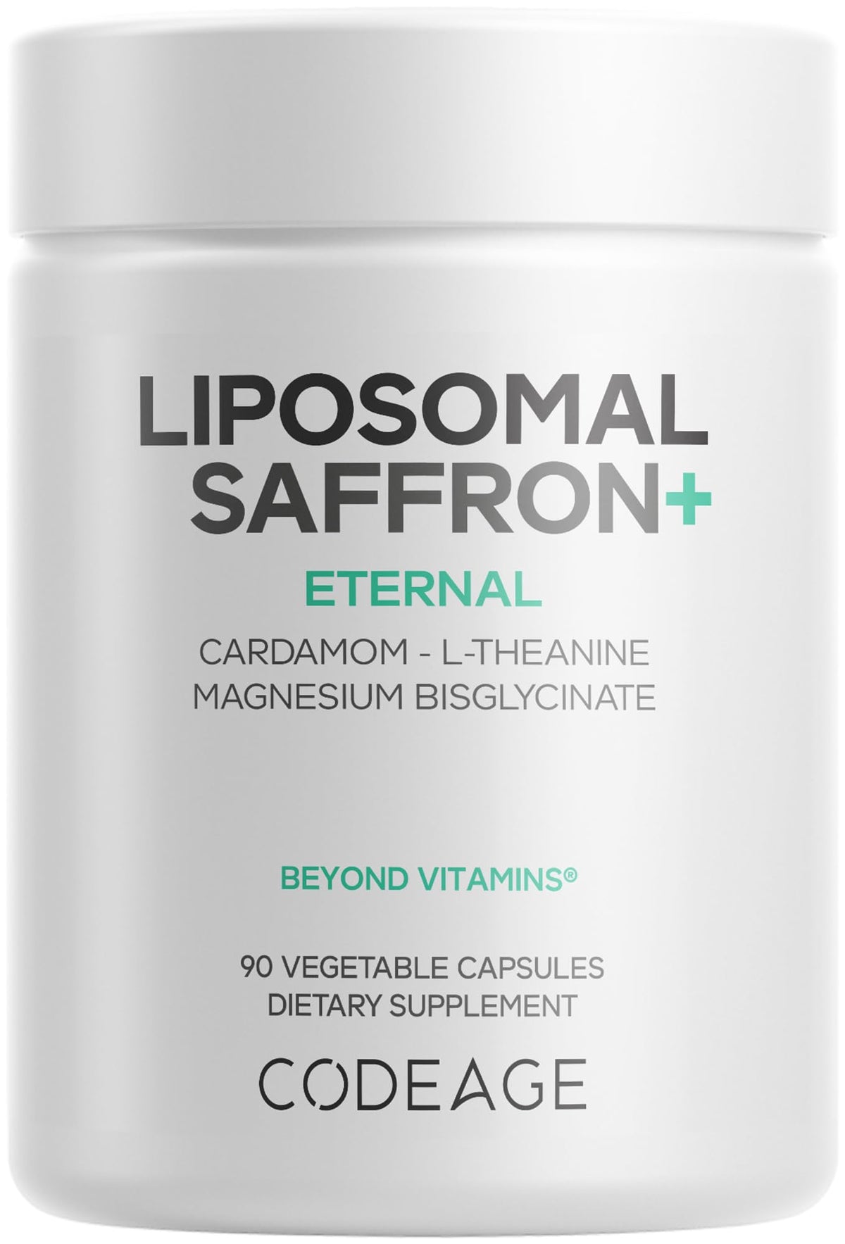 Codeage Liposomal Saffron+ supplement bottle front view