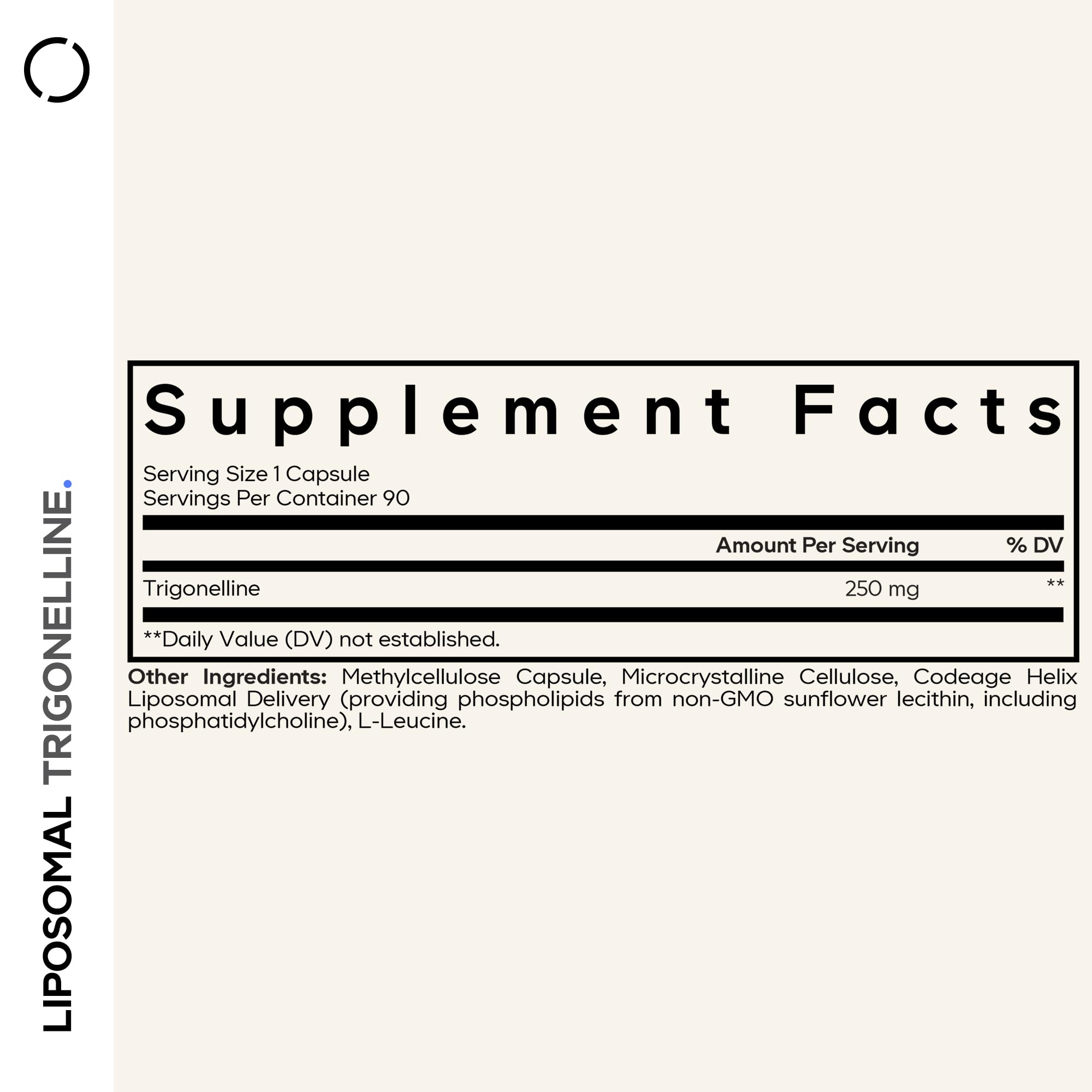 Codeage Liposomal Trigonelline supplement capsules close-up