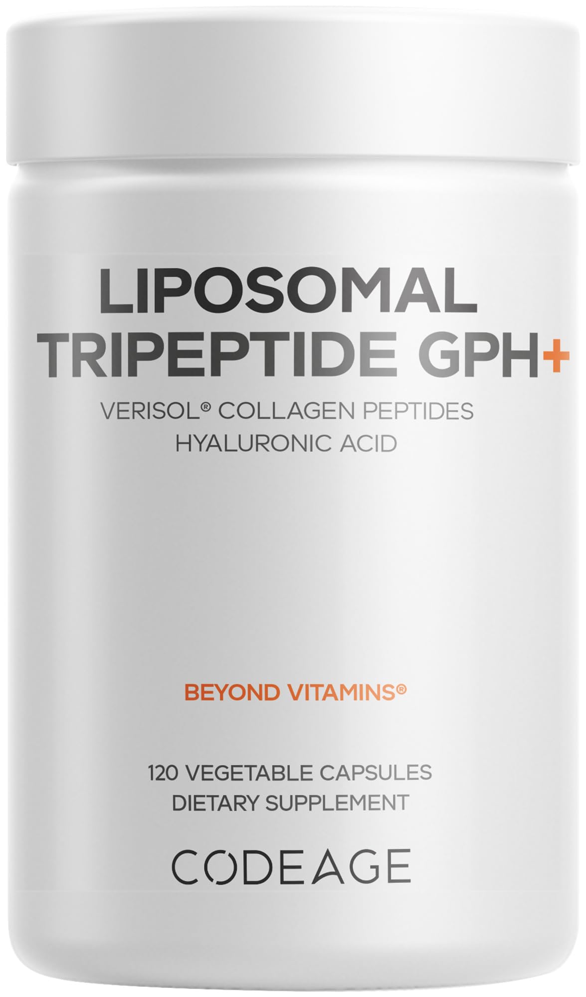 Codeage Liposomal Tripeptide GPH+ Collagen Capsules front view