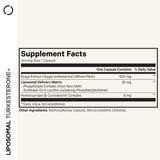 Codeage Liposomal Turkesterone 500mg side view showing label