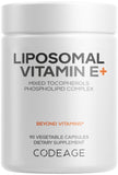 Codeage Liposomal Vitamin E+ bottle front view