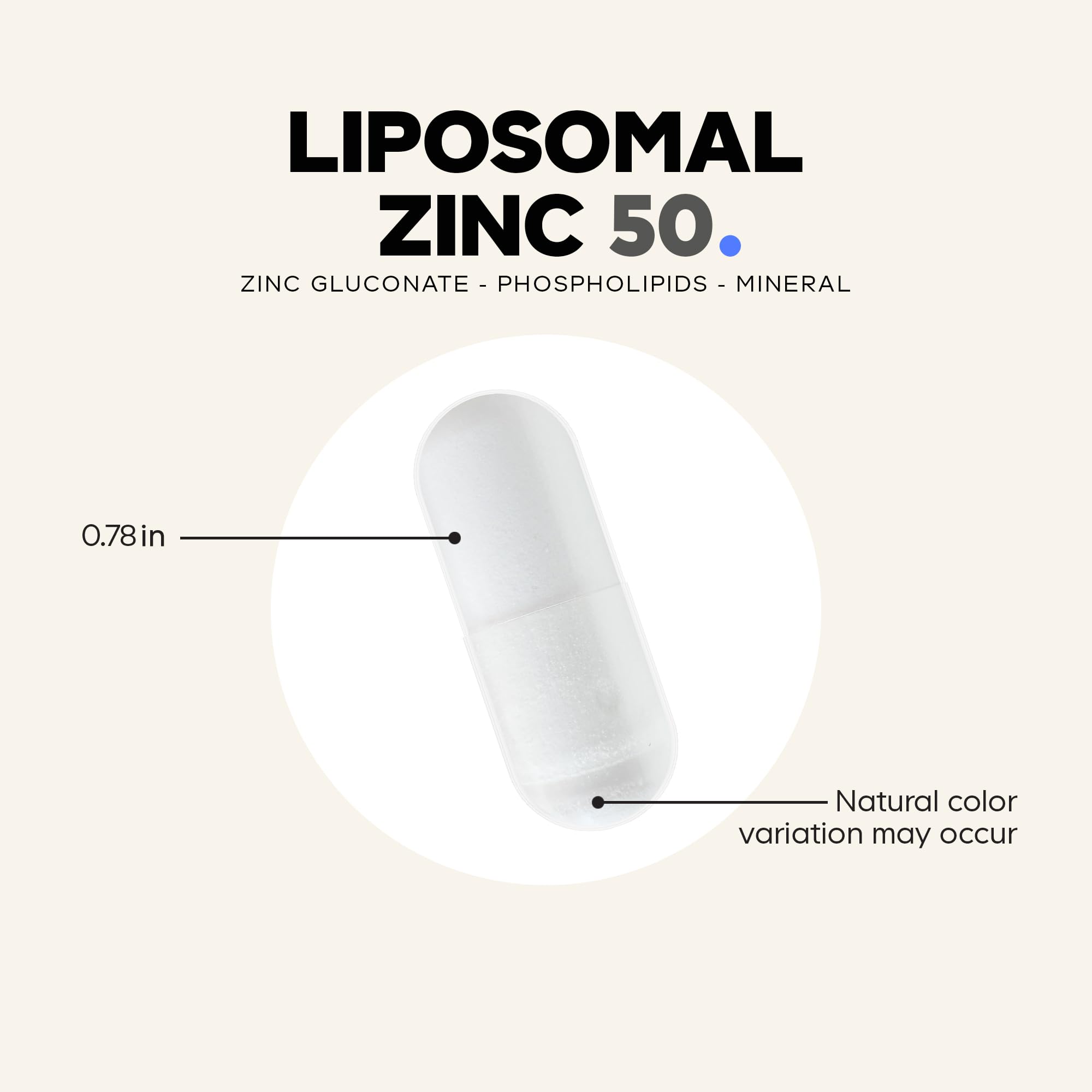 Codeage Liposomal Zinc 50mg capsules arranged in a circle