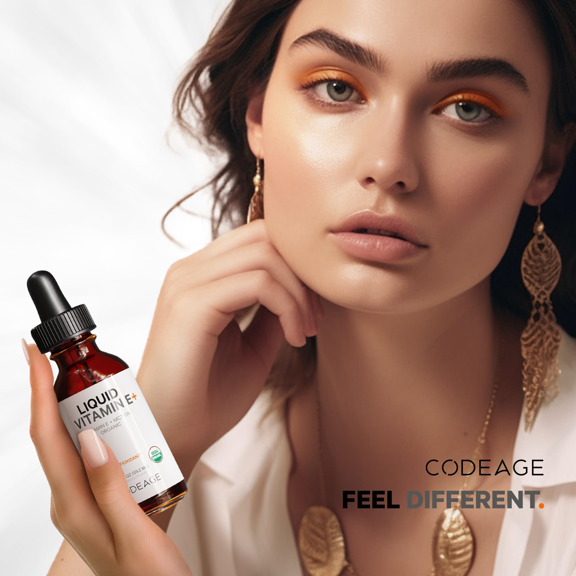 Codeage Liquid Vitamin E Supplement bottle back view