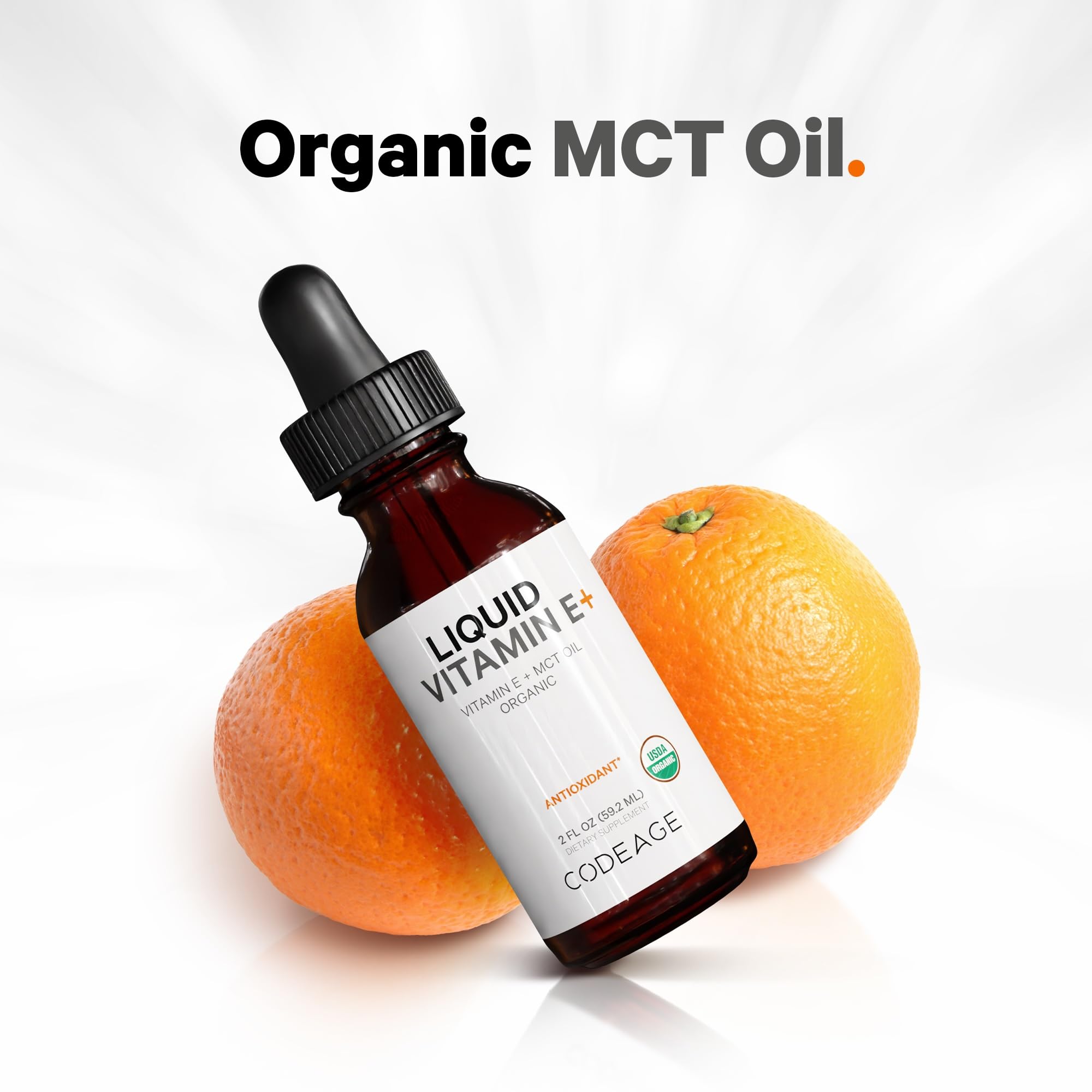 Codeage Liquid Vitamin E Supplement in a kitchen setting