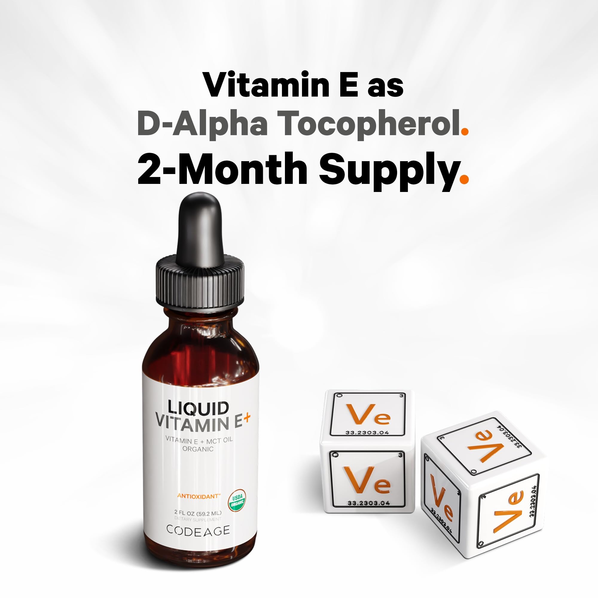 Codeage Liquid Vitamin E Supplement with dropper