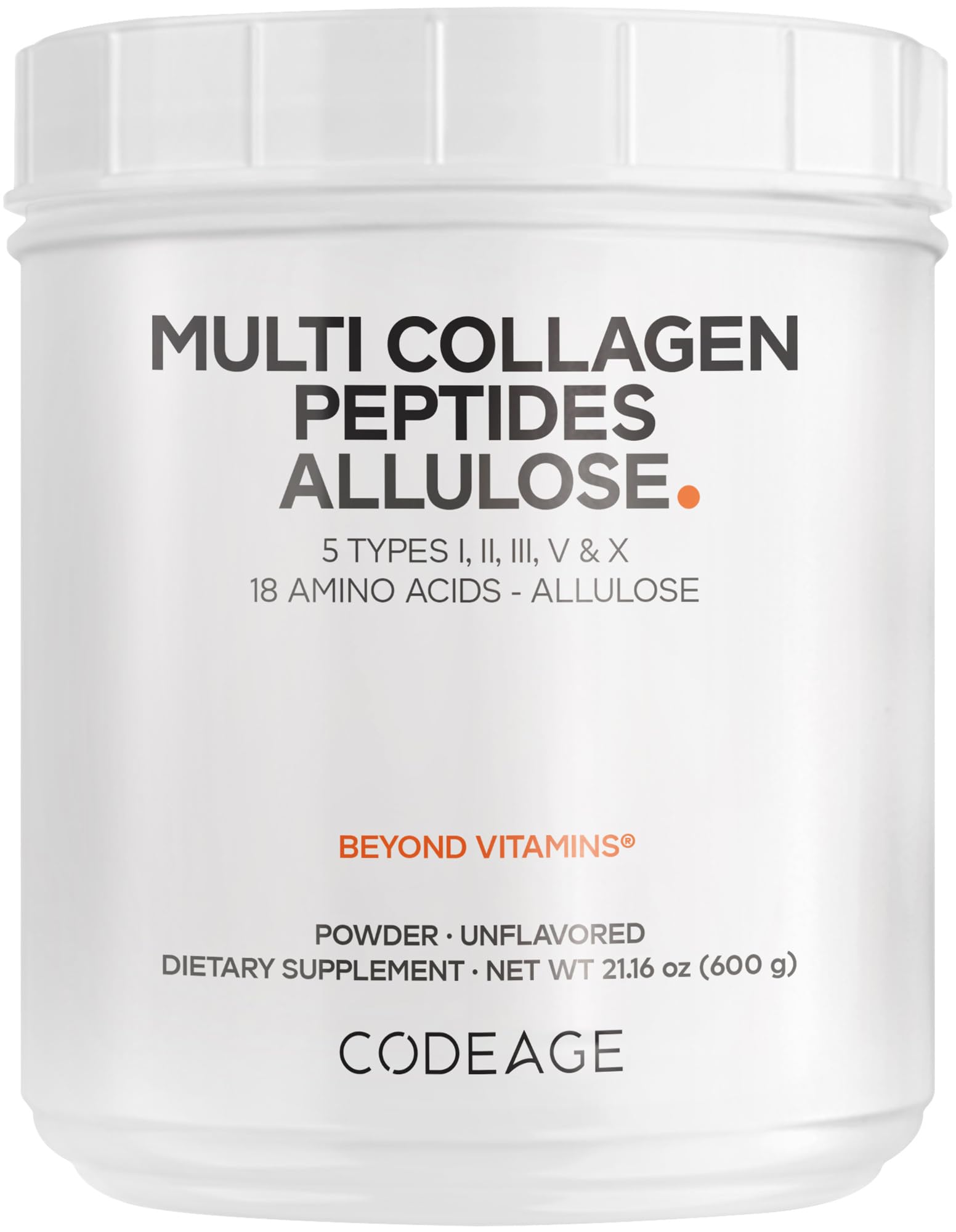 Codeage Multi Collagen Allulose Powder front view with packaging
