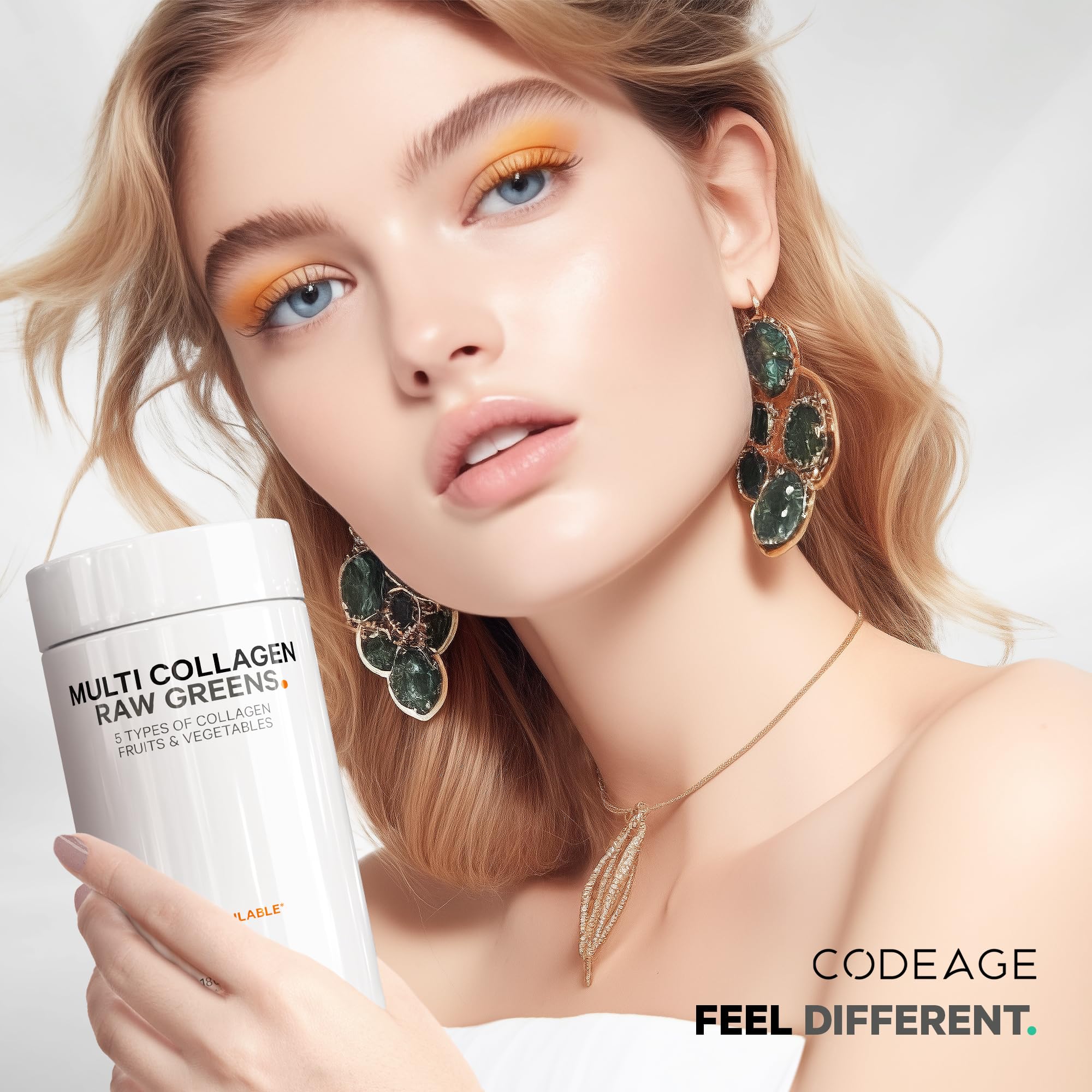 Codeage Multi Collagen Raw Greens 150 Capsules opened bottle