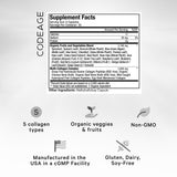 Codeage Multi Collagen Raw Greens 150 Capsules side view