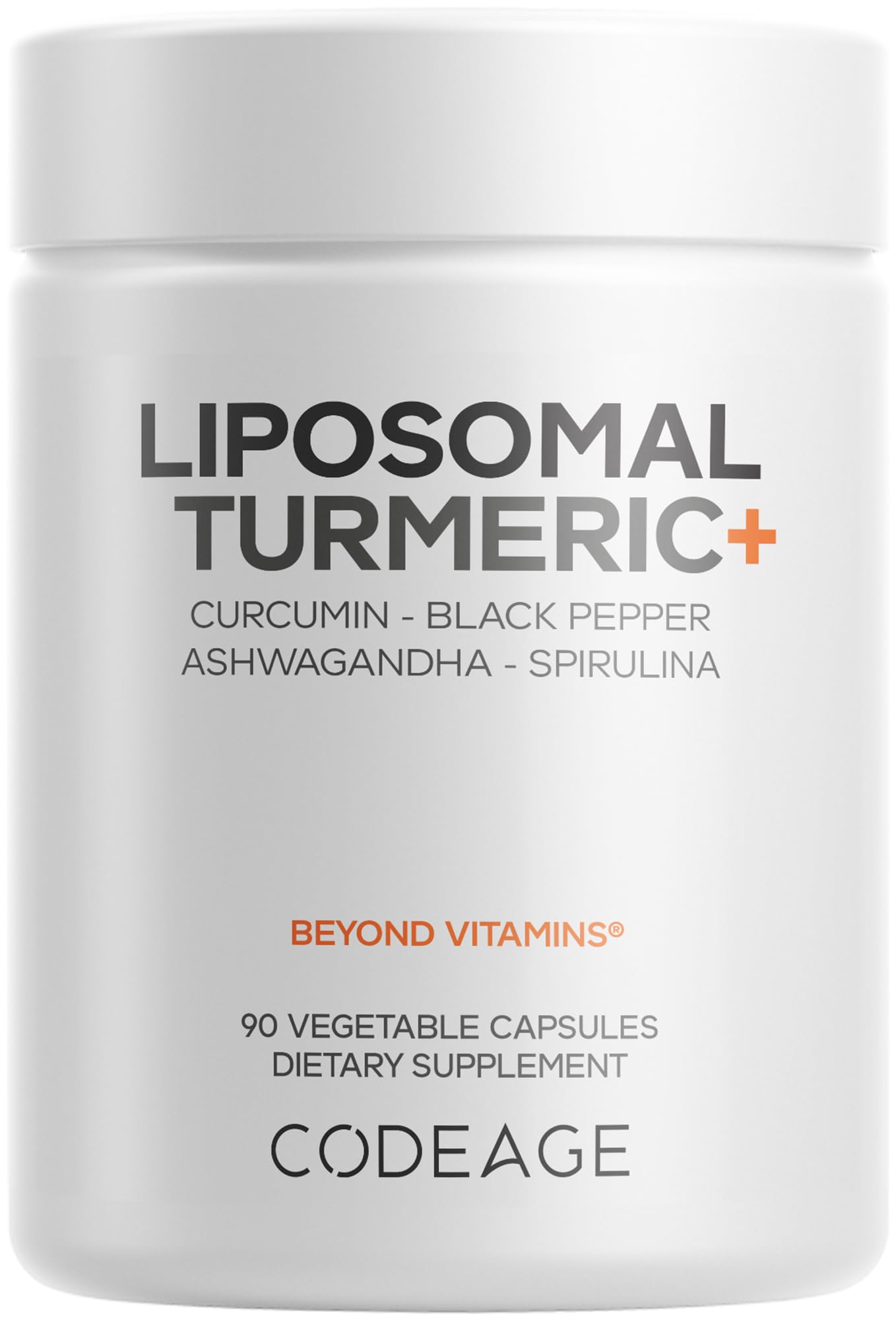 Codeage Organic Turmeric Curcumin Supplement 90 capsules front view