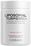 Codeage Organic Turmeric Curcumin Supplement 90 capsules front view