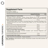Codeage Organic Turmeric Curcumin Supplement ingredients close-up