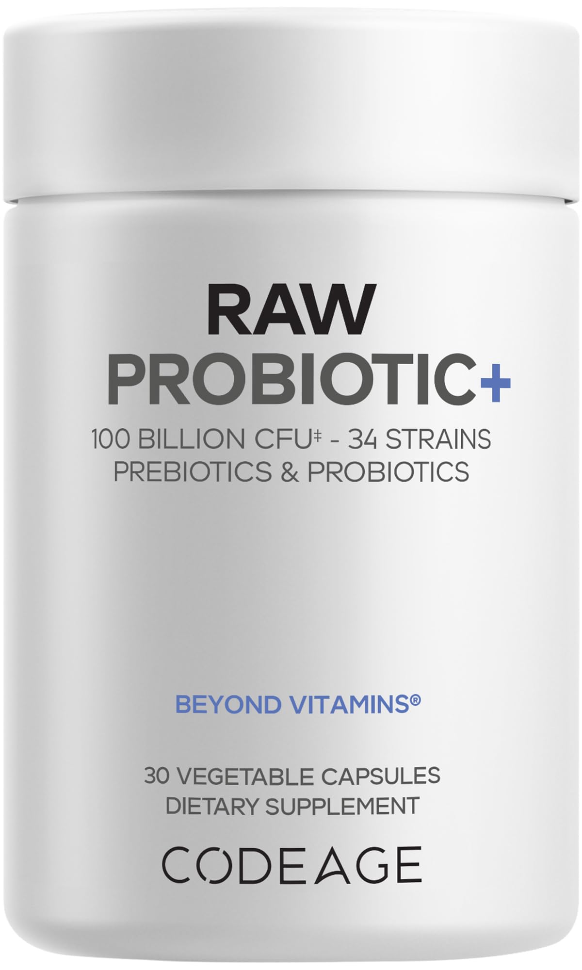 Codeage Raw Probiotic Supplement front view with packaging