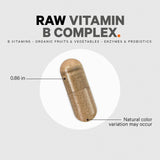 Codeage Raw Vitamin B-Complex capsules on wooden table