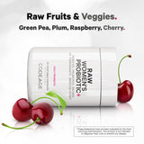 Codeage Raw Women's Probiotic displayed with fruits and vegetables