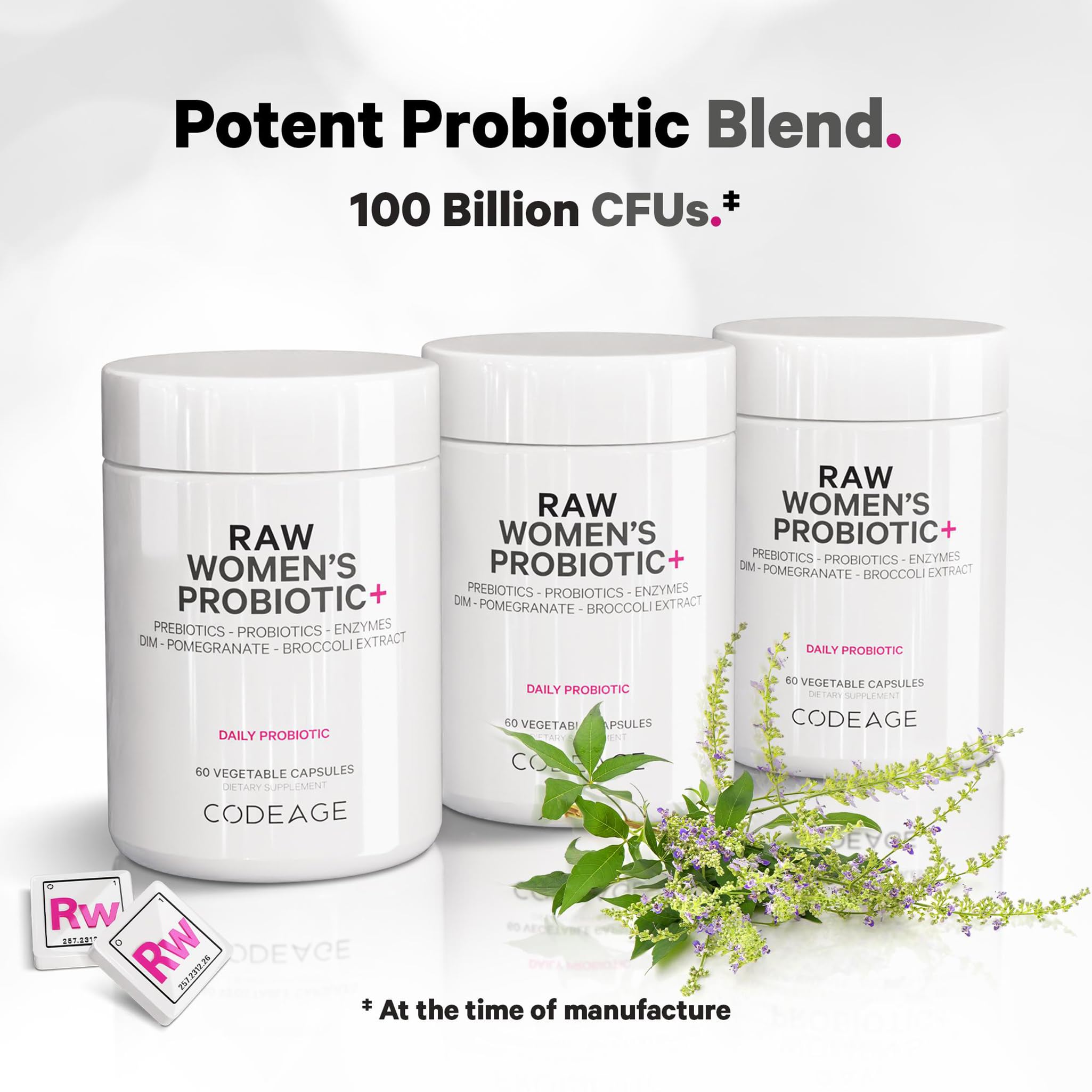 Codeage Raw Women's Probiotic ingredients list on packaging