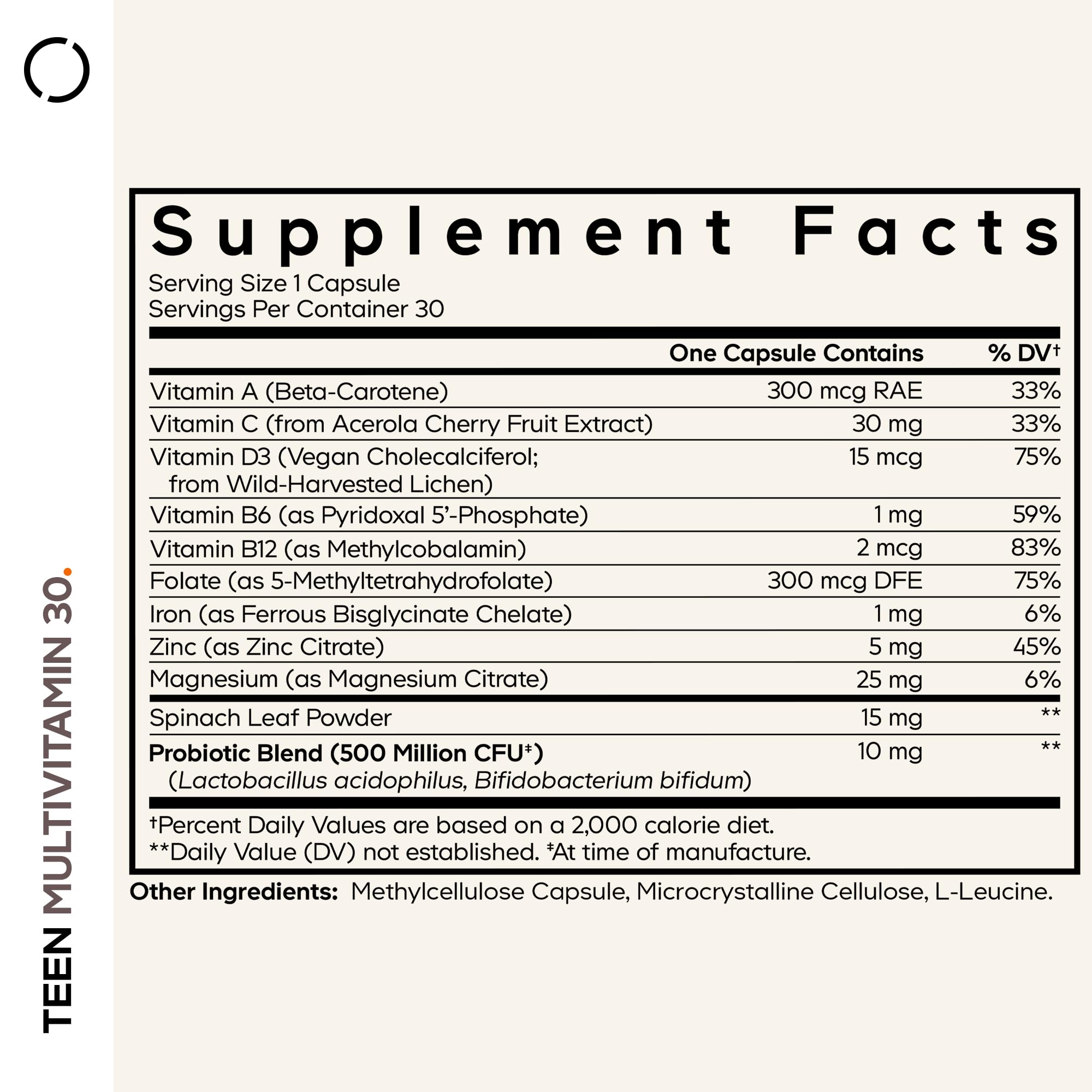 Codeage Teen Multivitamin bottle with label