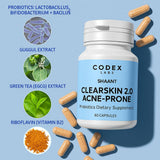 Codex Labs Shaant Clear Skin 2.0 ingredients list on packaging