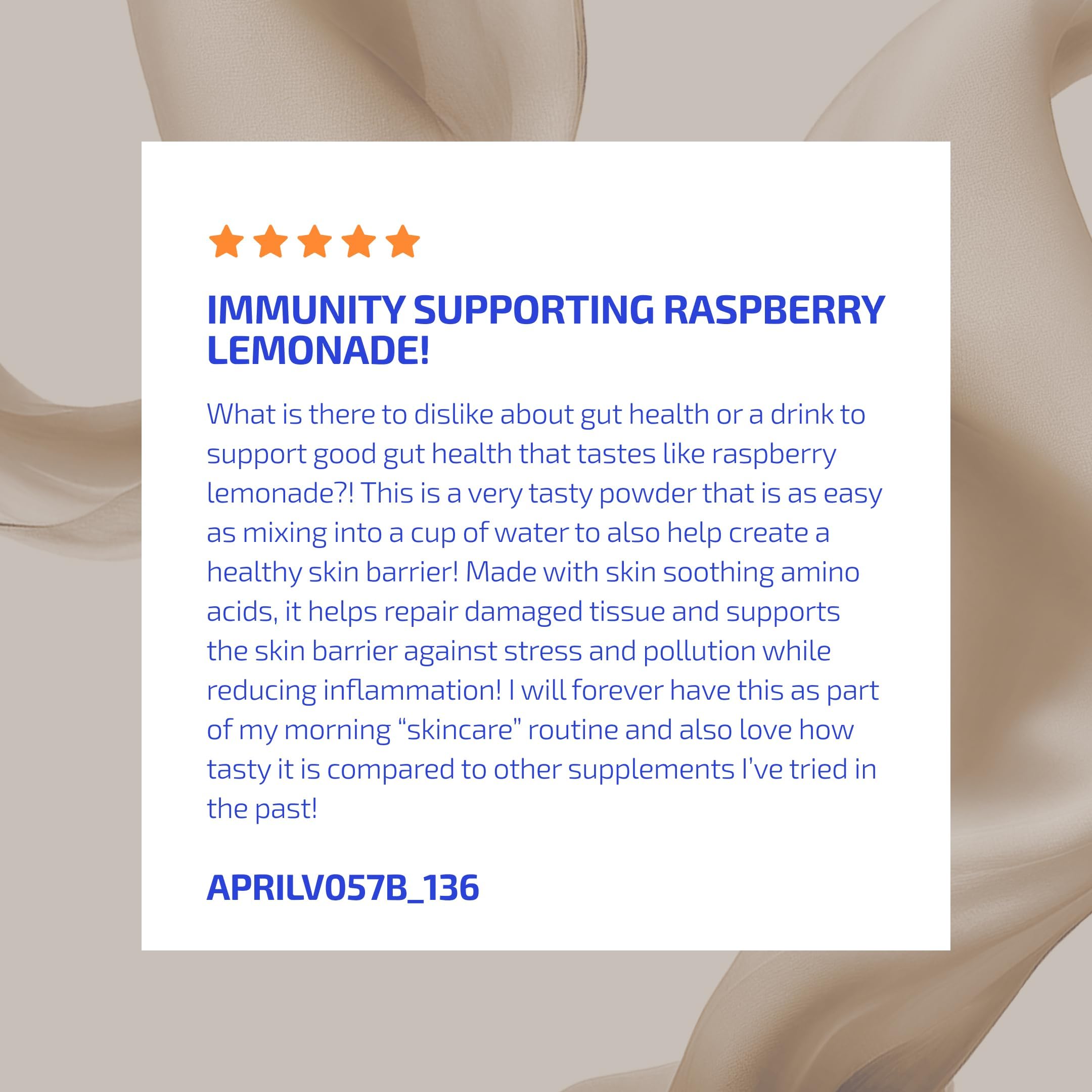 Codex Labs Strawberry Lemonade Drink Mix packaging on a kitchen counter