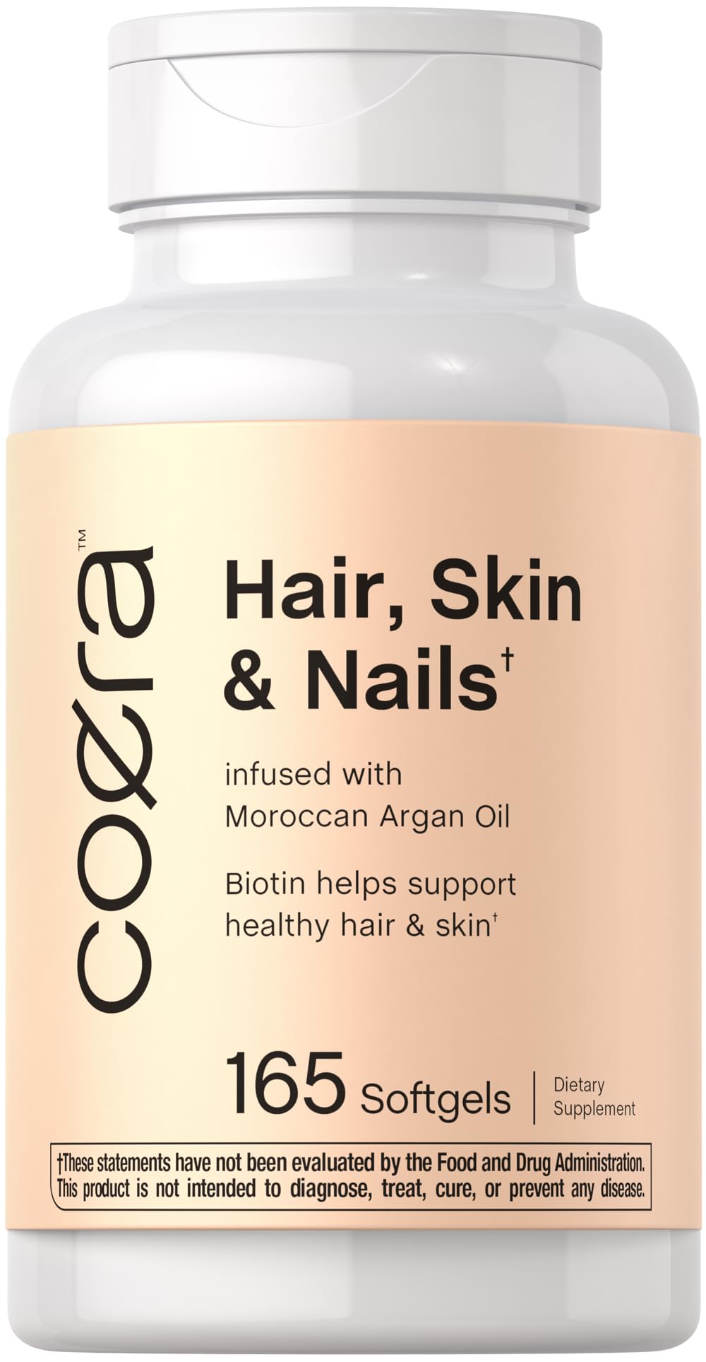 Coera Hair, Skin & Nails Biotin Softgels front view