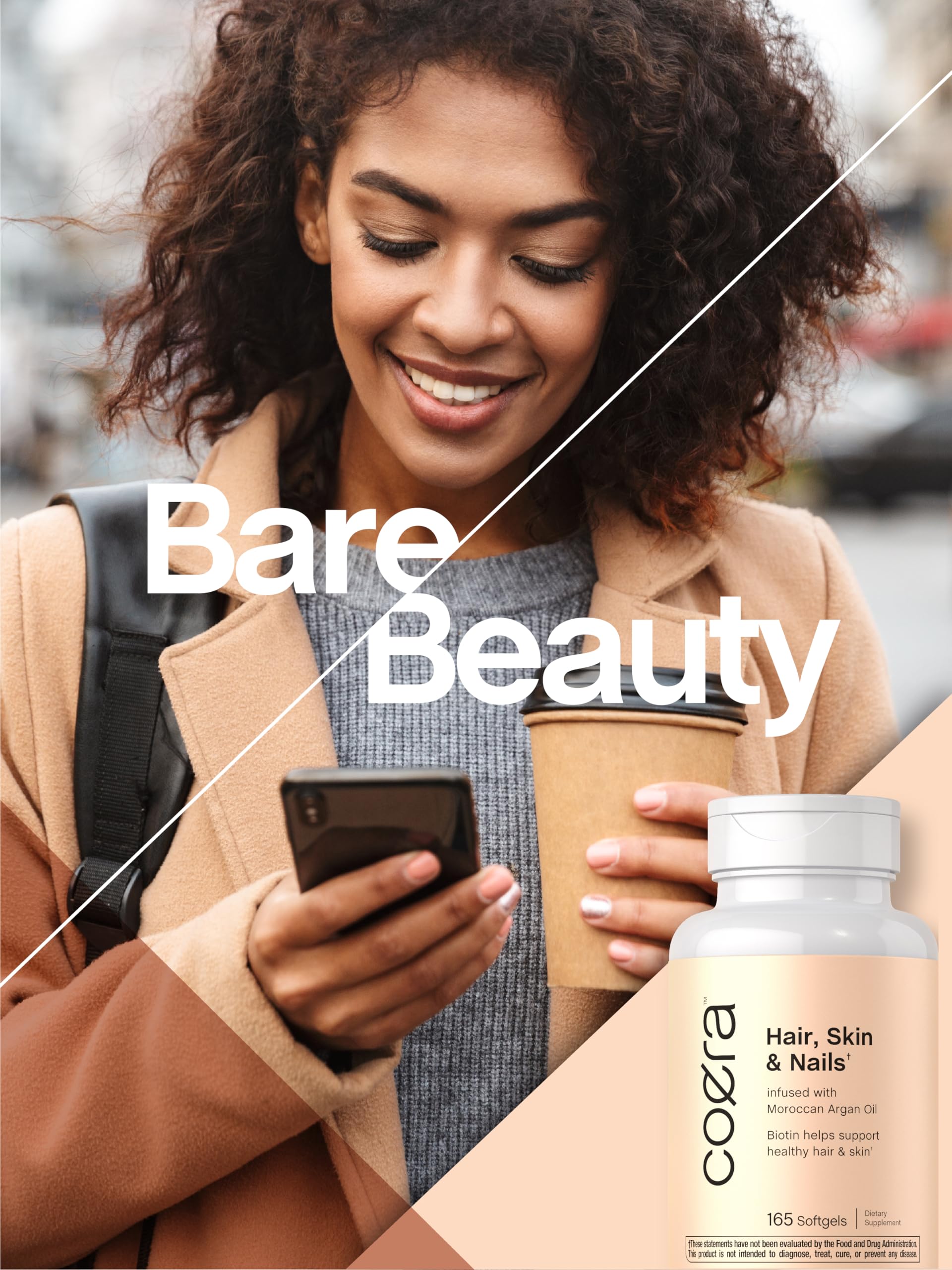 Coera Hair, Skin & Nails Biotin Softgels lifestyle shot