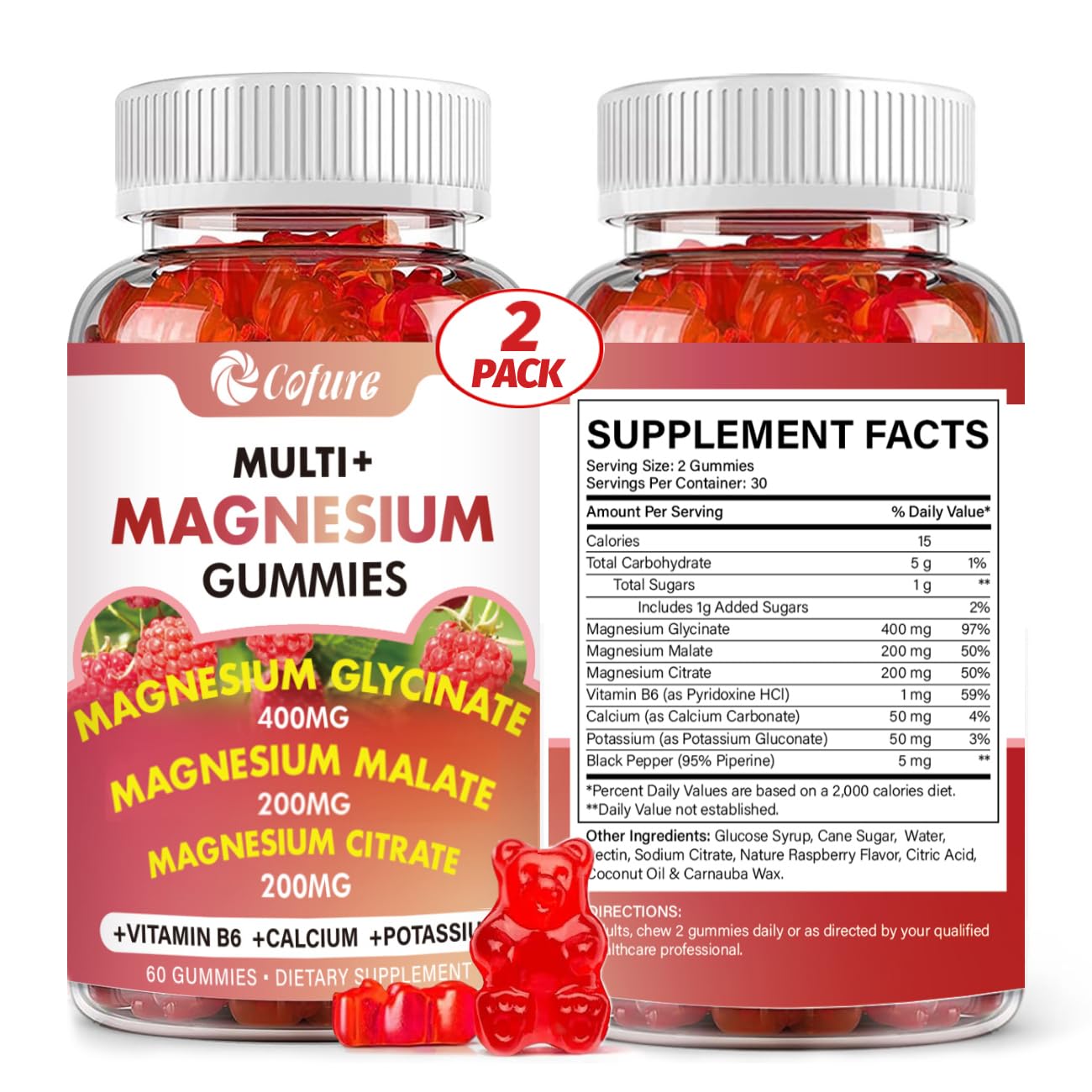 Cofure Magnesium Complex Gummies 800mg on a wooden table