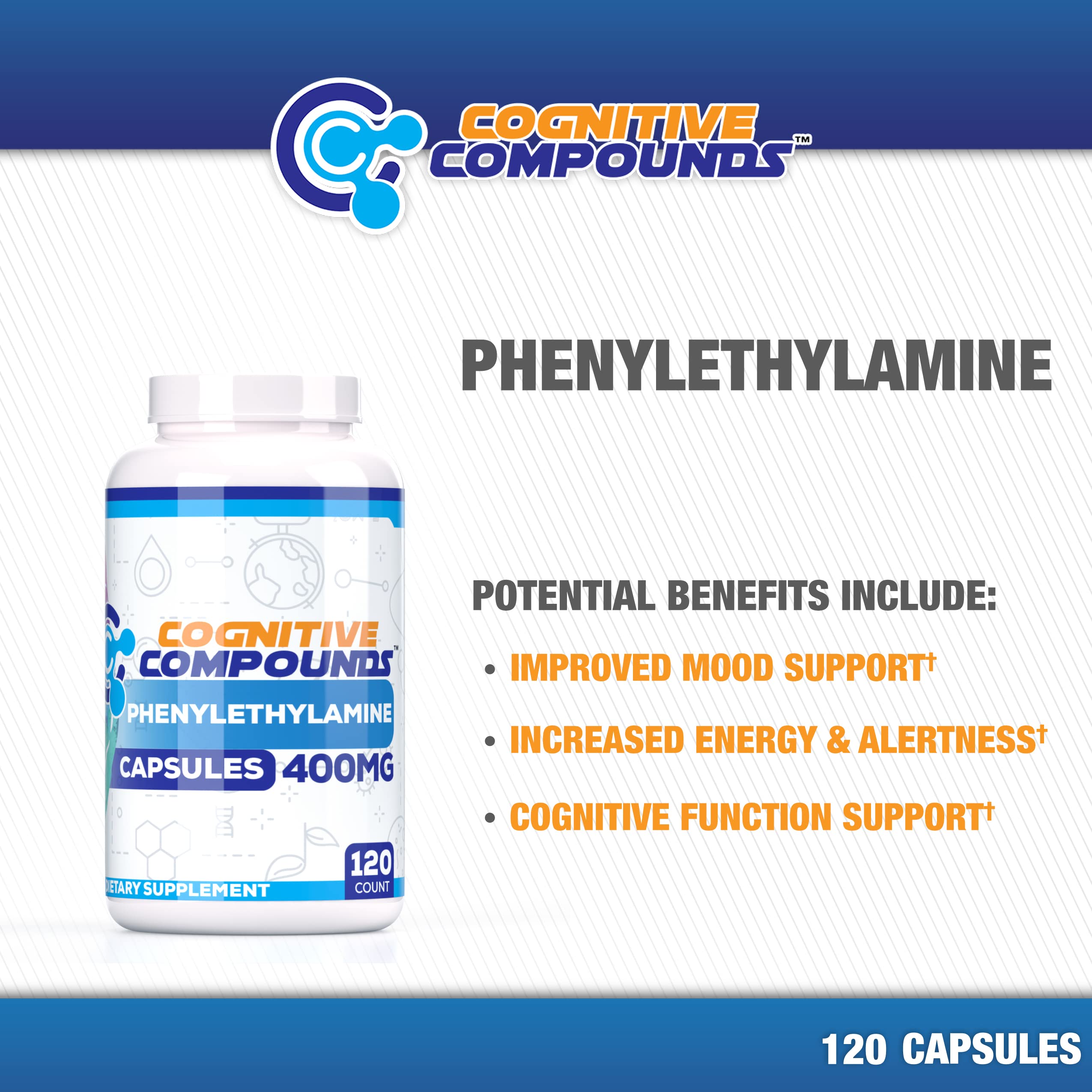 COGNITIVE COMPOUNDS Phenylethylamine Supplement side view
