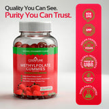 CogniTune Methylfolate Gummies bottle with fresh strawberries