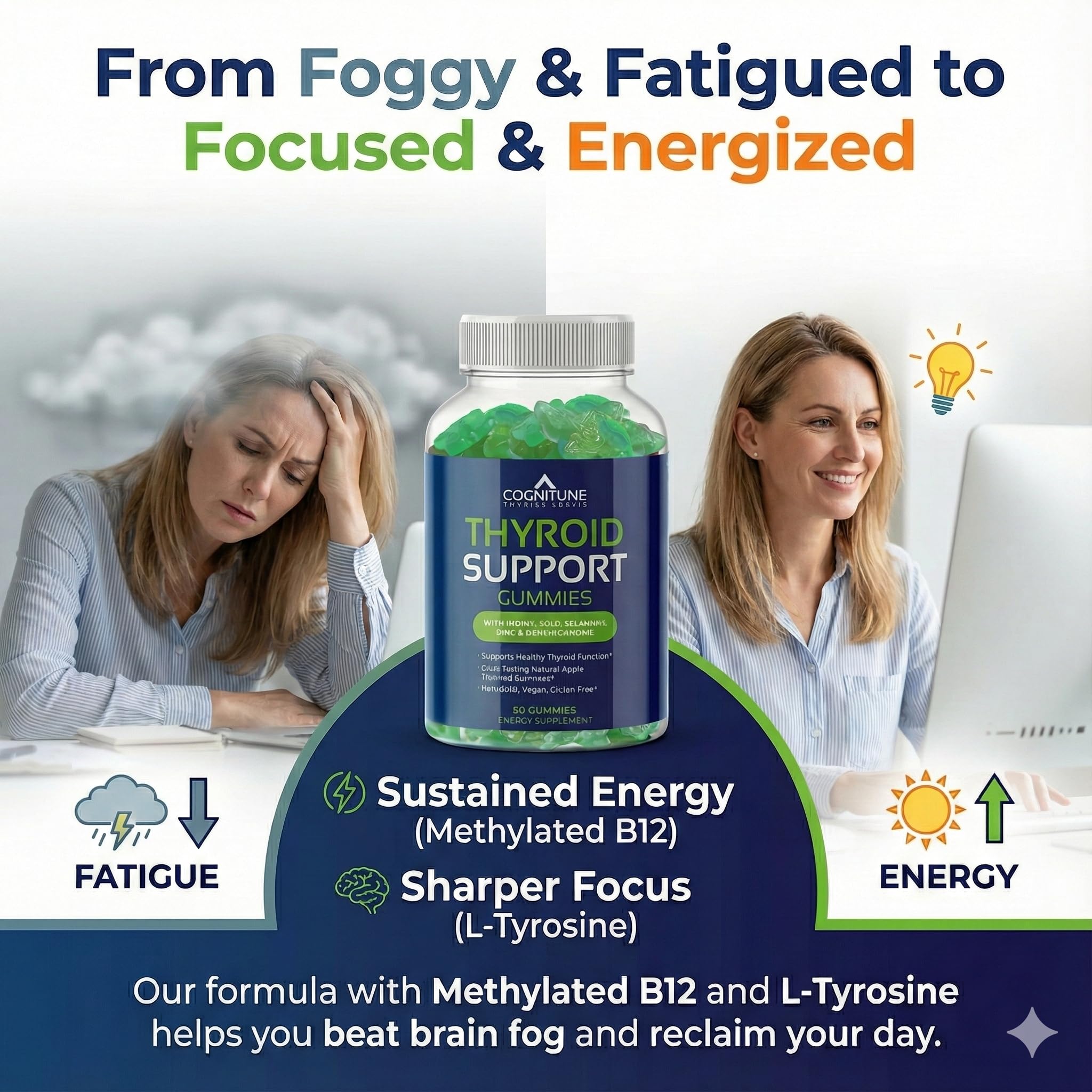 CogniTune Thyroid Support Gummies apple flavour packaging