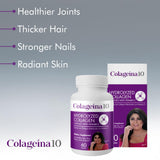 Colageina 10 Collagen Capsules displayed on a wooden table