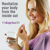 Colageina 10 Collagen Capsules opened bottle with capsules