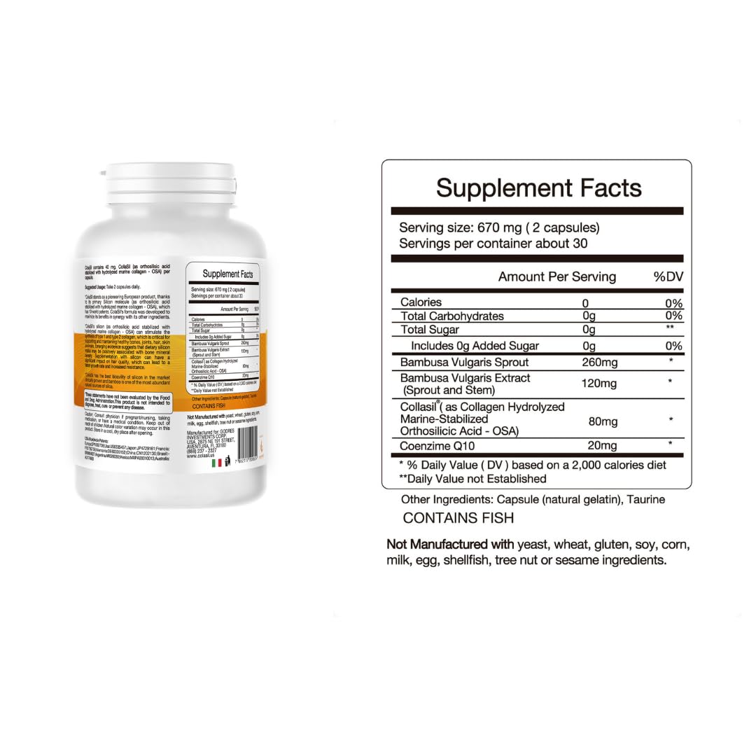 Colasil Collagen Supplement bottle with dosage information