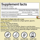 COLEPSW Vitamin D3 + K2 Softgels packaging side view