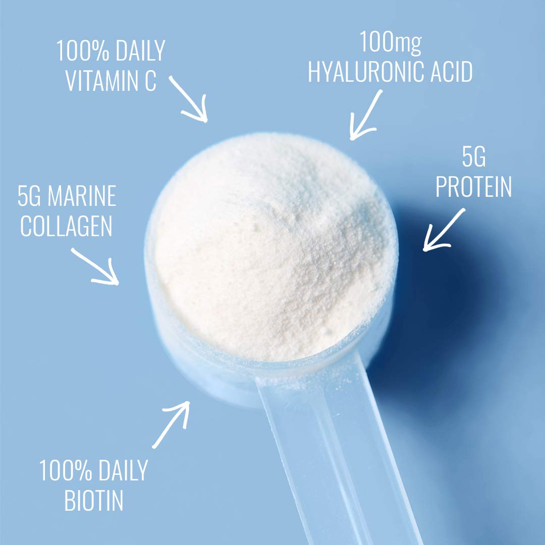 Collagen For Her Marine Collagen Powder 204g scoop with powder