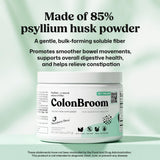 ColonBroom Psyllium Husk Powder 171g with fresh strawberries