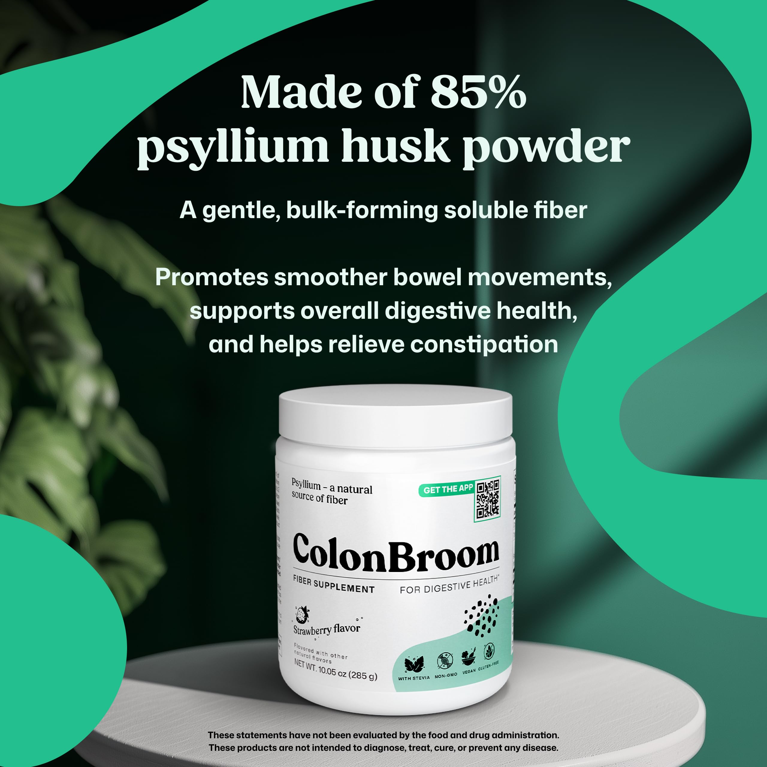ColonBroom Psyllium Husk Powder 345g in a bowl