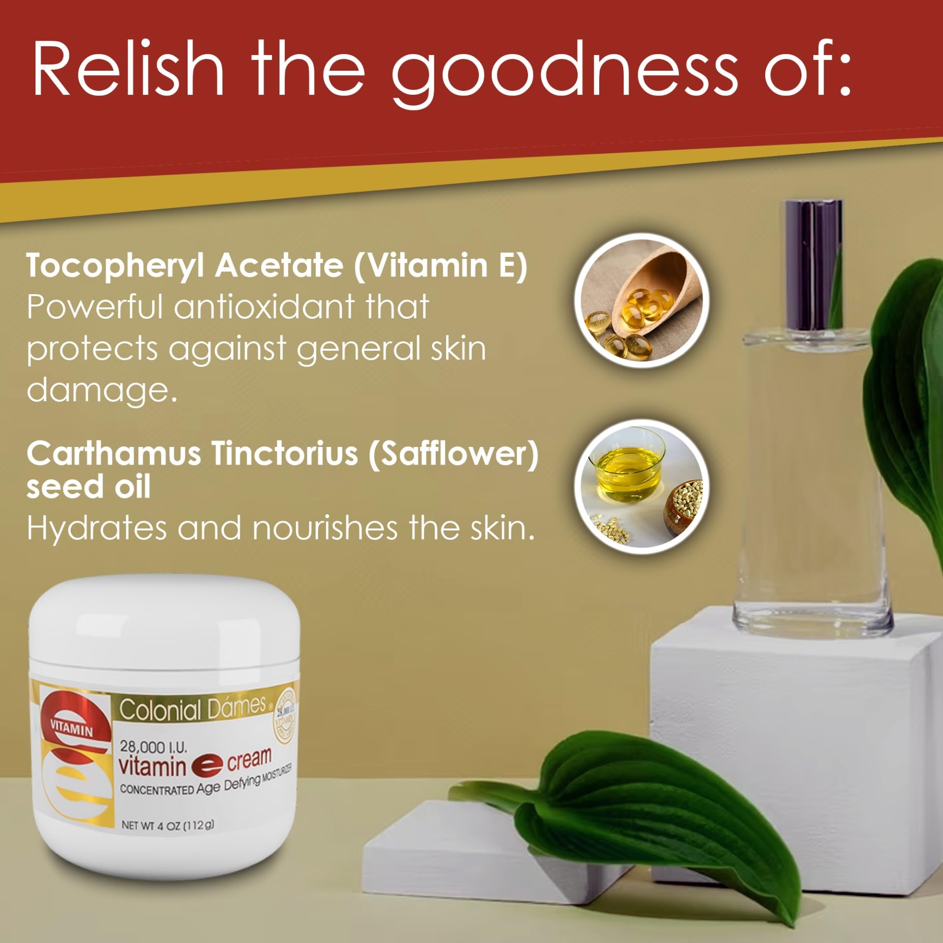 Colonial Dames Vitamin E Cream 28,000 IU application on skin