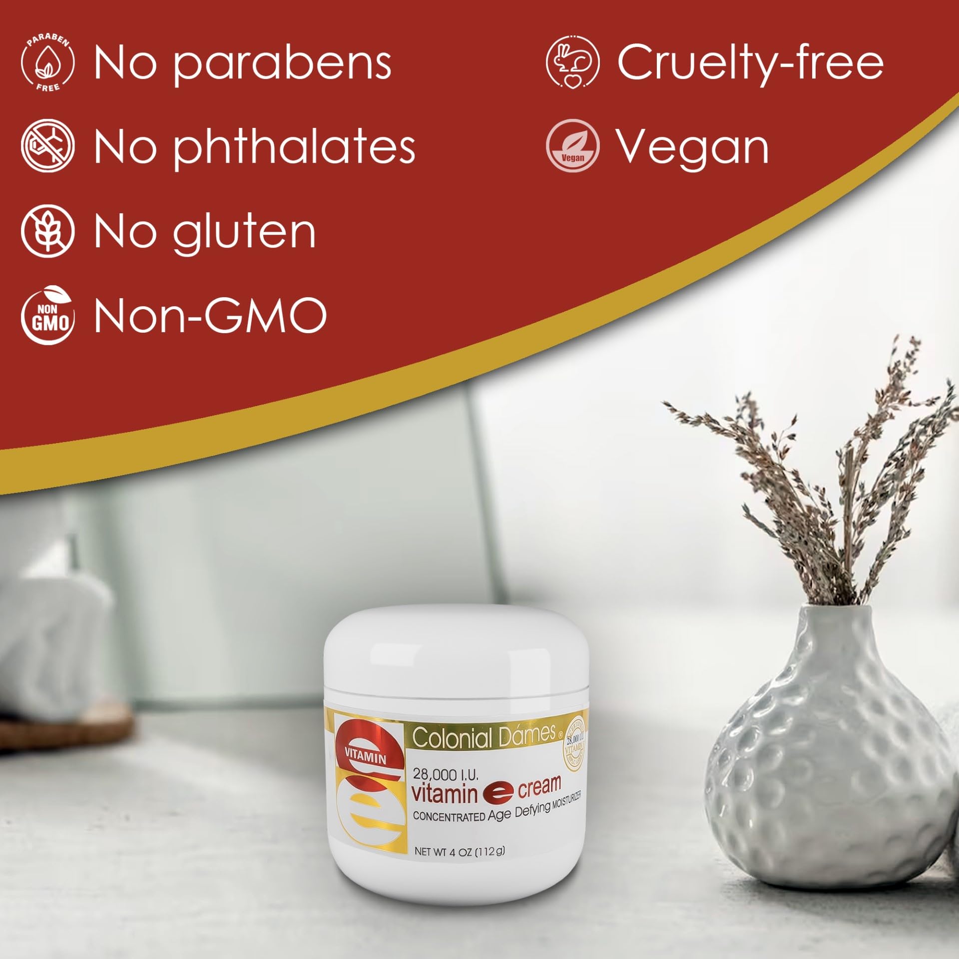 Colonial Dames Vitamin E Cream 28,000 IU lifestyle shot