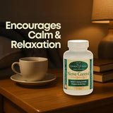 Common Sense Herbal Products Nerve Control 120 Tablets on a wooden table