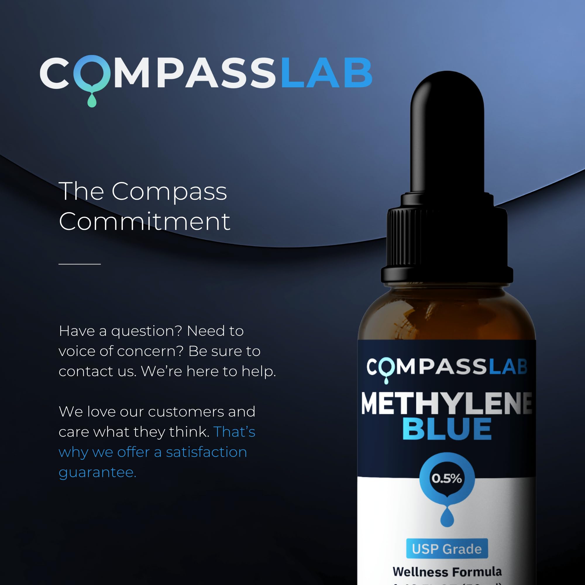 COMPASS LABORATORY Methylene Blue Antioxidant Supplement dosage recommendation