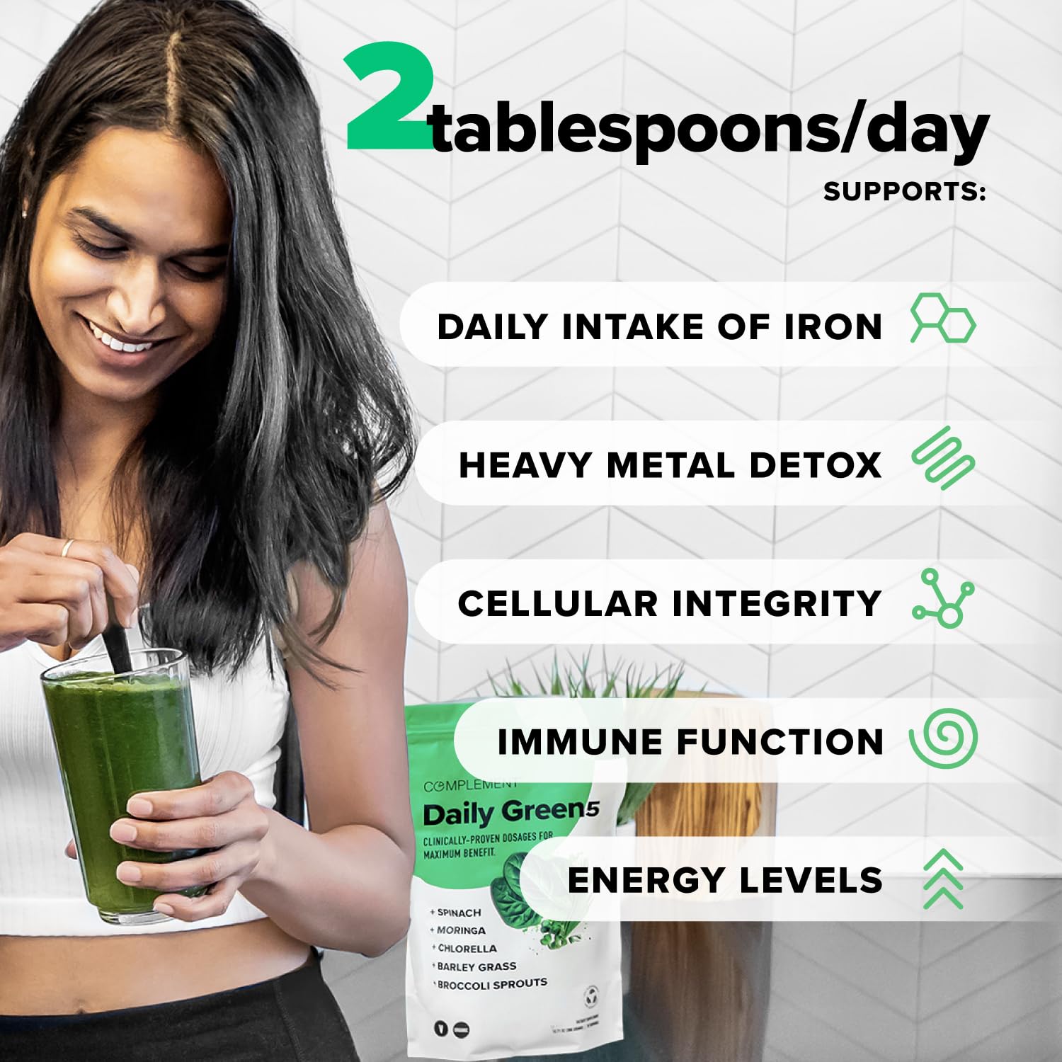 Complement Daily Greens Powder 300g packaging