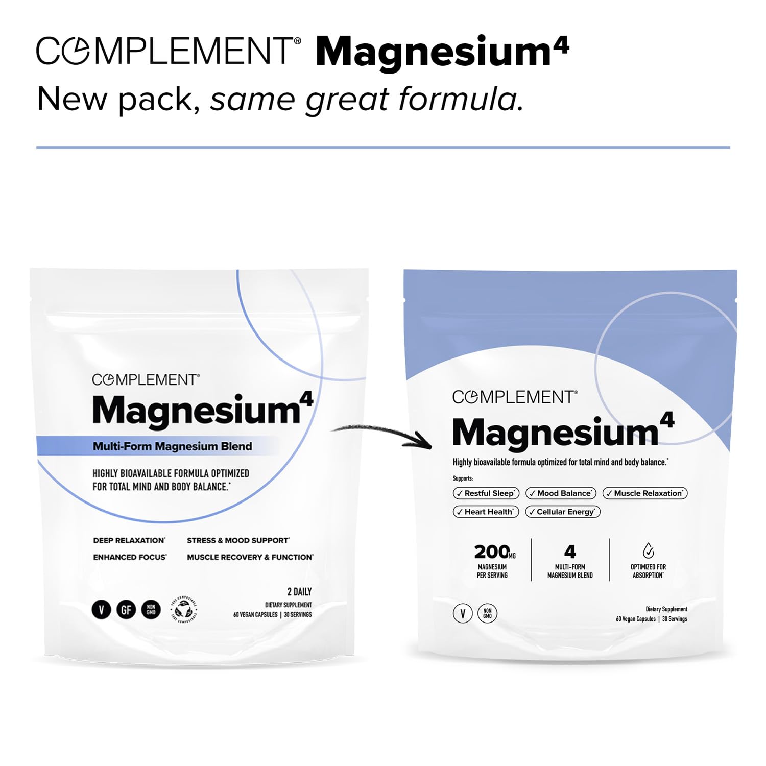 Complement Magnesium Complex Supplement 276mg back view